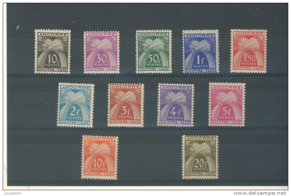 ANDORRE                       N°    21   /   31 - Unused Stamps