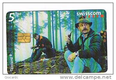 SVIZZERA (SWITZERLAND) - SWISSCOM  - 24 MOMENTI: BOSCAIOLI A SCHATTDORF 2000  -  (USED)  -  RIF. 4137 - Switzerland