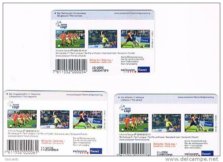 SVIZZERA (SWITZERLAND) - SWISSCOM  - 2003 FOOTBALL  (CALCIO): COMPLET SET OF 3  -  (USED) -  RIF. 4129 - Sport