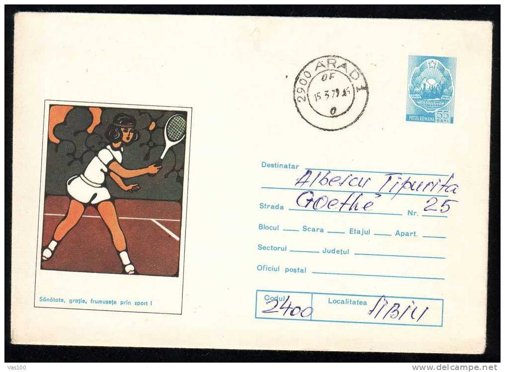 TENNIS,rare Cover Stationery 1974 Romania. - Tenis
