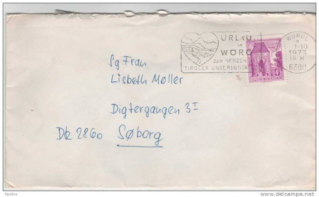 Austria Cover Sent To Denmark Wörgl 1-10-1973 - Cartas & Documentos