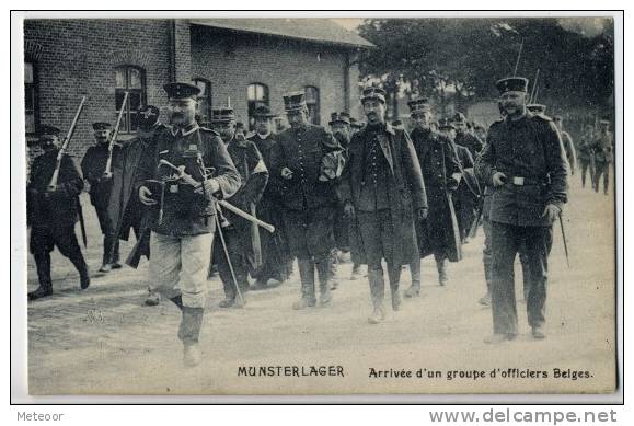 Munsterlager - Arrivee D'un Groupe D 'officiers Belges - Oorlog 1914-18