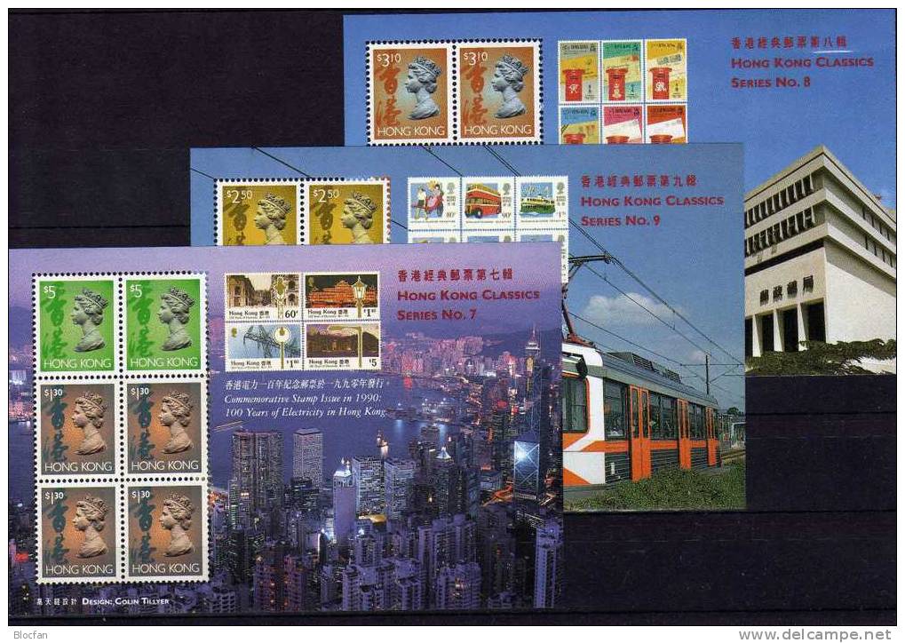 Exposition 3 Blocs 1997 HONG KONG Block 49,50+51 ** 29€ Ausstellung Straßenbahn Stadt Post Stamp On Stamp Sheet Hongkong - Unused Stamps