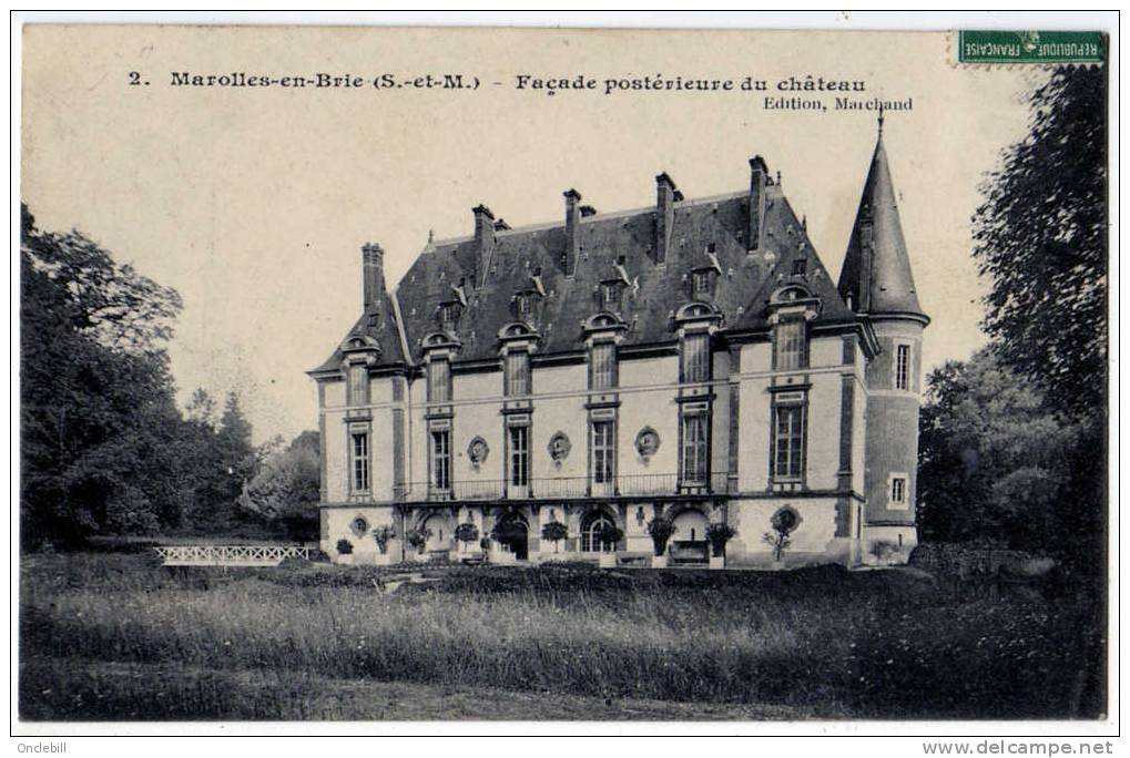 Marolles En Brie Façade Postérieure Du Chateau 1910 état Superbe - Marolles En Brie