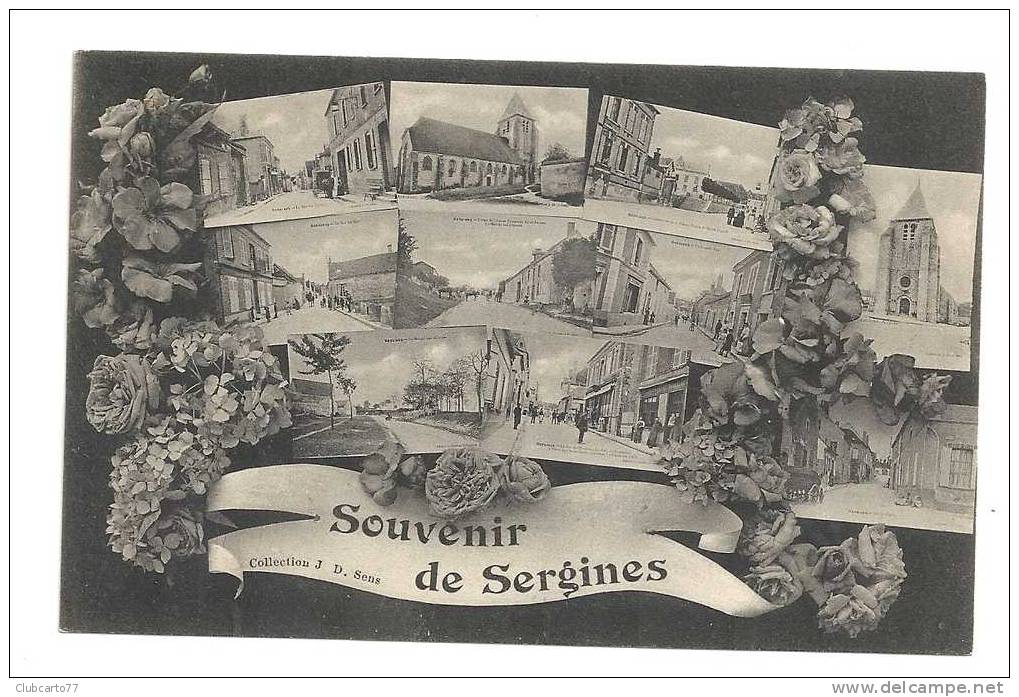 Sergines (89) : 10 Vues Souvenir Env 1910 (animée). - Sergines