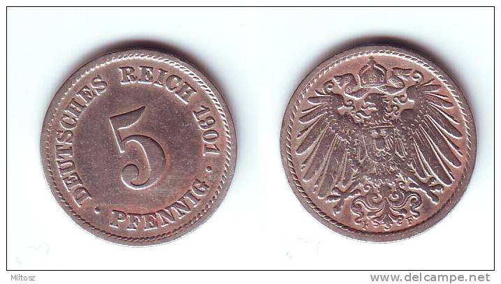 Germany 5 Pfennig 1901 F - 5 Pfennig