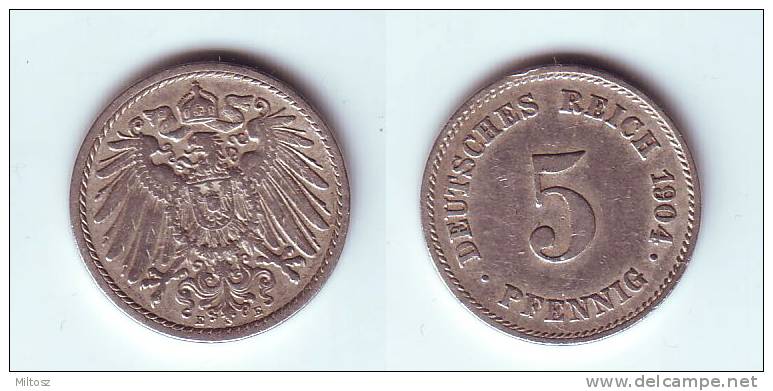 Germany 5 Pfennig 1904 E - 5 Pfennig