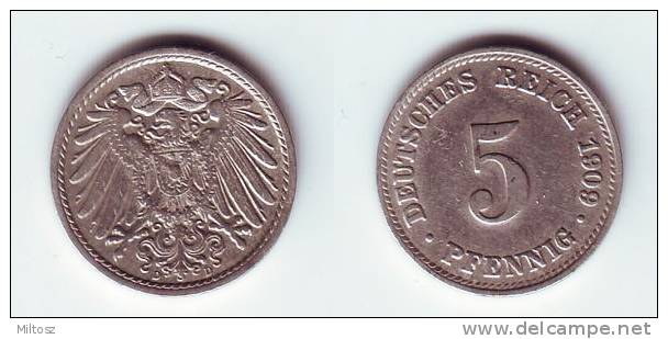 Germany 5 Pfennig 1909 D - 5 Pfennig