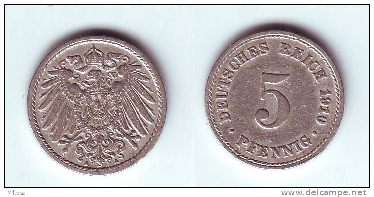 Germany 5 Pfennig 1910 A - 5 Pfennig