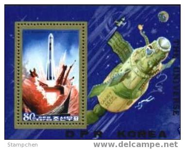 North Korea Stamp S/s 1984 TSIOLKOVSKI & UNIVERSE Rocket Spaceship - Asia