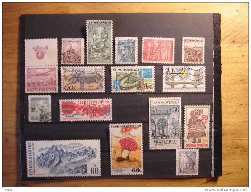 TCHECOSLOVAQUIE - LOT DE 50 TIMBRES OBLITERES - CESKOSLOVENSKO 50 USED STAMPS  Les Timbres Achetés Sont Ceux  Des Photos - Collections, Lots & Séries