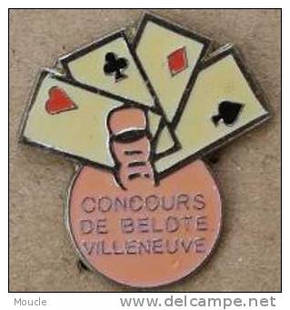 CONCOURS DE BELOTE VILLENEUVE - 4 AS - CARTES - Spelletjes