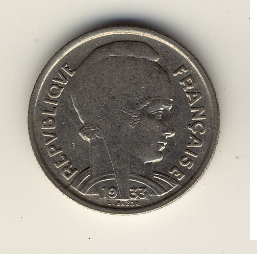 5  Francs  1933  -  L. BAZOR - 5 Francs