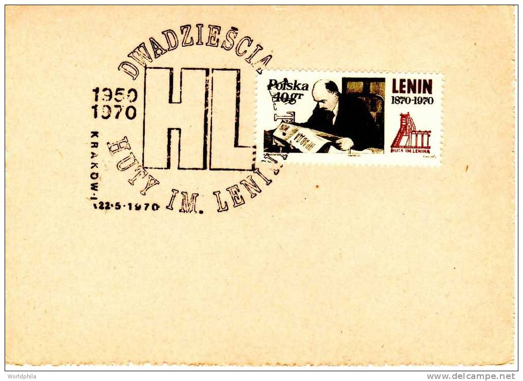 Polska - Polen - Pologne - Poland - "LENIN 100 Anniversary" - Special Postmark On A Card 1970 - Lenin