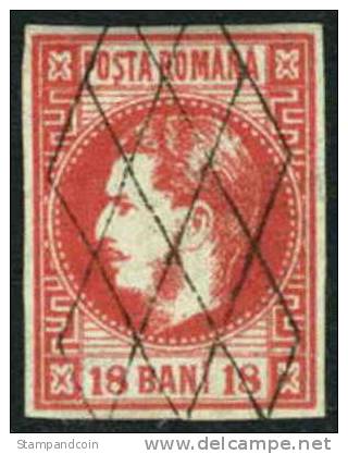 Romania #36a XF Used 18b Rose From 1868 - 1858-1880 Moldavië & Prinsdom