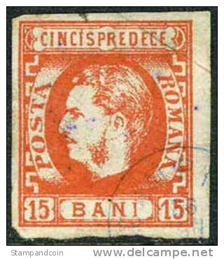 Romania #40 Used 15b Vermillion From 1869 - 1858-1880 Moldavia & Principato