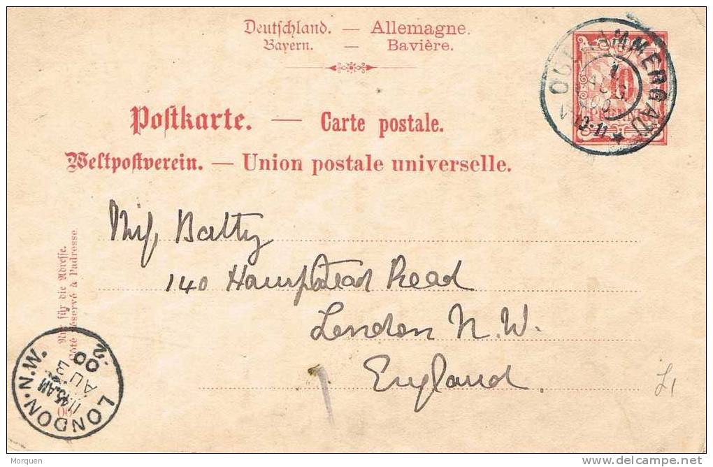 2502. Entero Postal  OBERAMMERGAU (bayern) Alemania  1900 - Ganzsachen