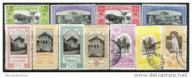 Romania #196-206 Mint Hinged & Used Set From 1906 Exposition - Usado