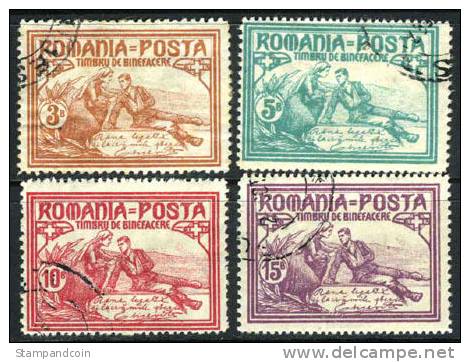 Romania B9-12 Used Semi-Postal Set From 1906 - Oblitérés