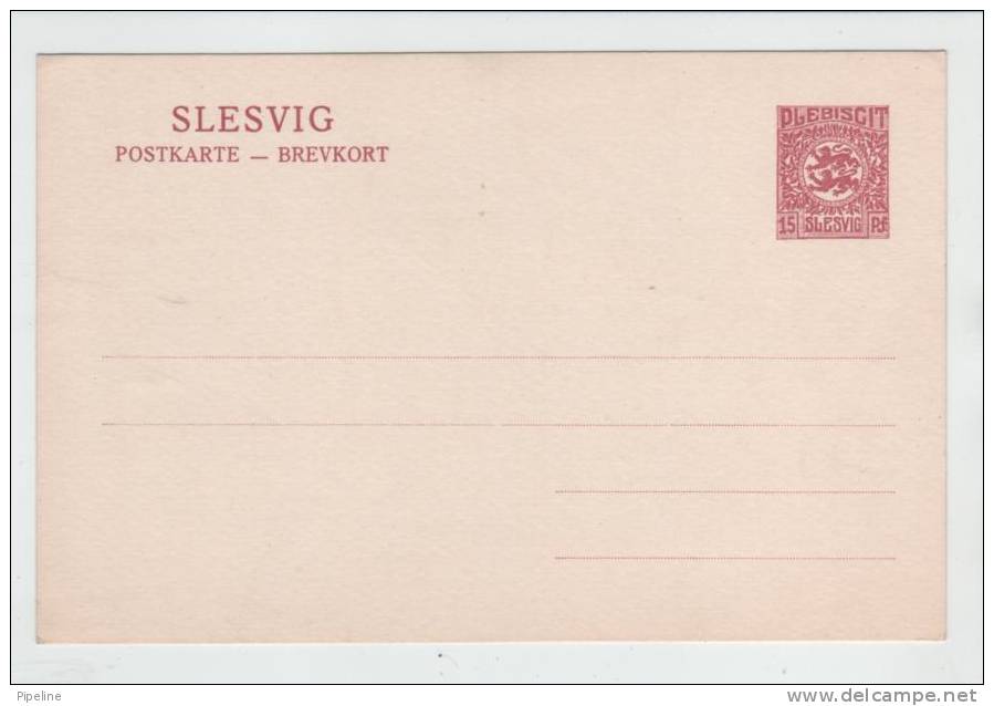 Germany Slesvig Postal Stationery Postcard 15 Pf. In Mint Condition - Other & Unclassified