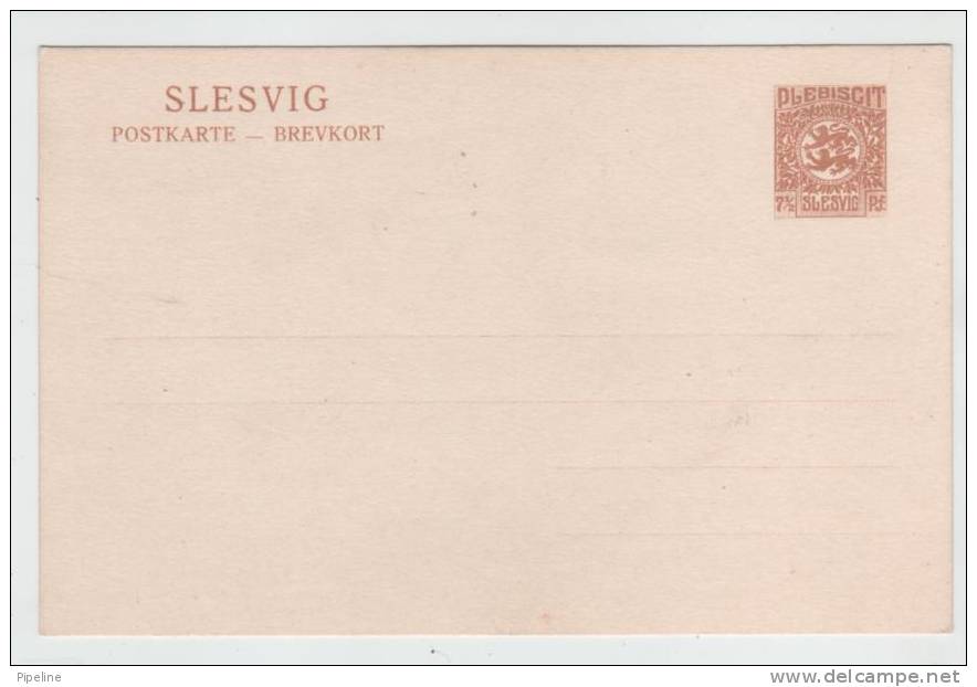 Germany Slesvig Postal Stationery Postcard 7½ Pf. In Mint Condition - Other & Unclassified