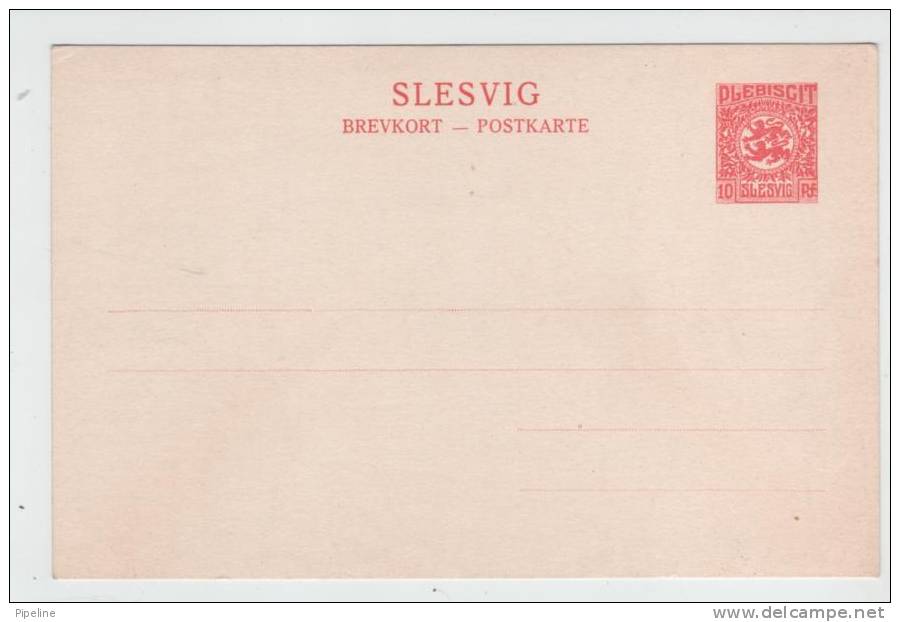 Germany Slesvig Postal Stationery Postcard 10 Pf. In Mint Condition - Andere & Zonder Classificatie