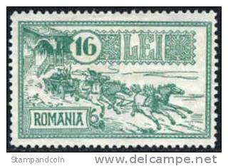 Romania #428 Mint Hinged 16l Mail Coach From 1932 - Neufs