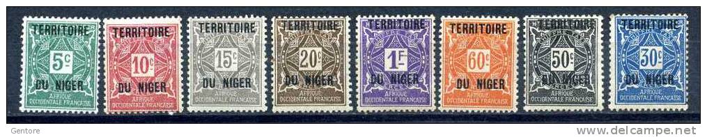1921 NIGER   Taxes Cpl Set Of 8 Yvert Cat. 1/8  Perfect Mint  Hinged - Andere & Zonder Classificatie