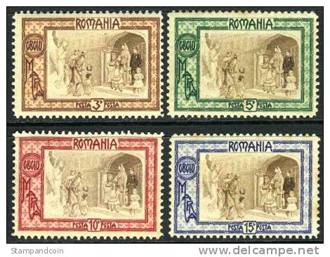 Romania B17-20 Mint Hinged Semi-Postal Set From 1907 - Neufs