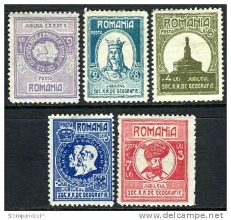 Romania B21-25 Mint Hinged Semi-Postal Set From 1927 - Neufs