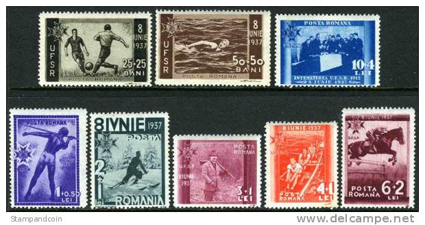 Romania B69-76 Mint Hinged Semi-Postal Set From 1937 - Neufs