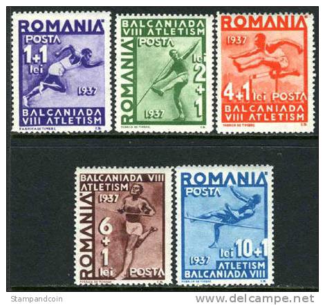 Romania B77-81 Mint Hinged Semi-Postal Set From 1937 - Neufs