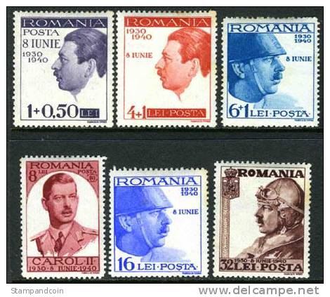 Romania B113-18 Mint Hinged Semi-Postal Set From 1940 - Neufs