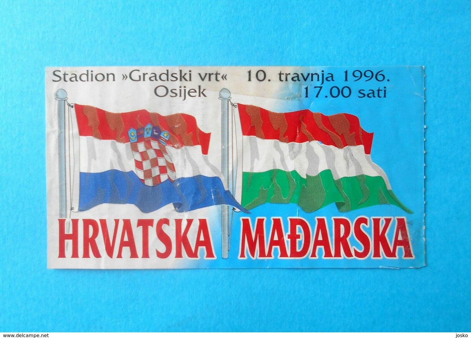 CROATIA V HUNGARY - 1996 Intern. Friendly Football Match Ticket * Soccer Fussball Billet Foot Calcio Biglietto Kroatien - Match Tickets