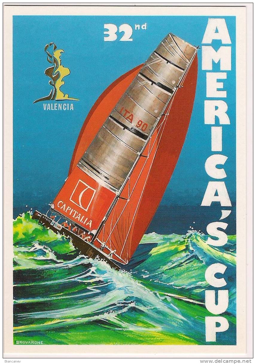 CARTOLINA COPPA AMERICA - VELA - VALENCIA - ESPANA - Sailing