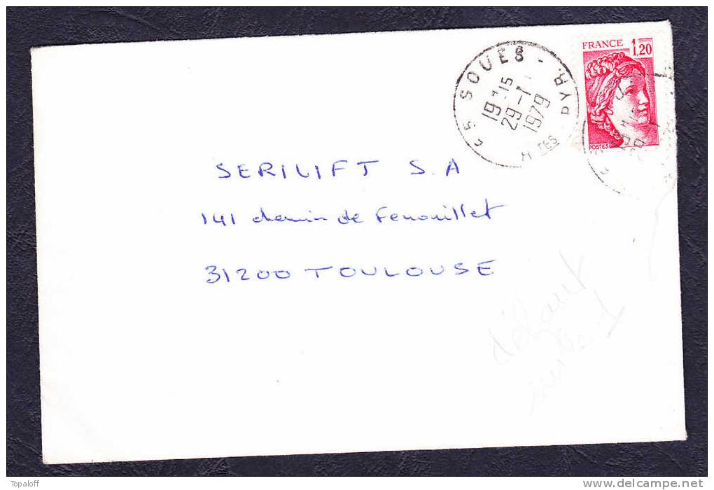 Lettre 1979   Timbre N°1974 Pétouille Sur Le Chiffre 1 -  Cachet SOUES  65 - Lettres & Documents