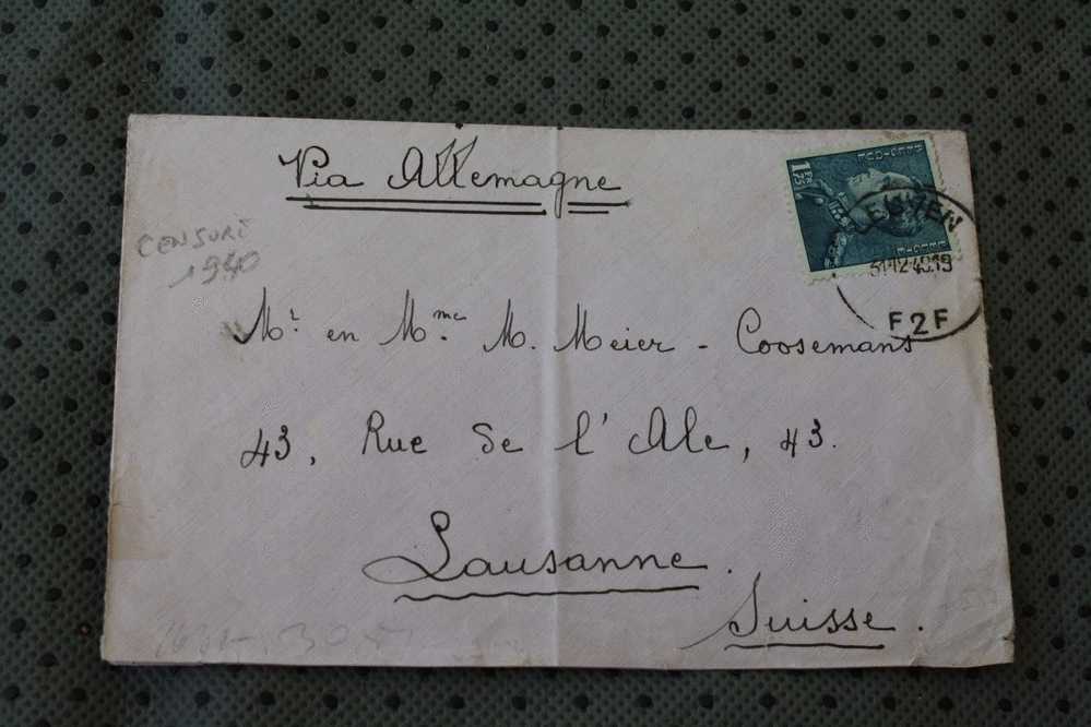 CADM MILITARIA GUERRE 39/45 LETTRE CENSURE CENSOR ALLEMANDE GEOFFNET DER KOMMANDO DER WEHRMARCHT:HERENT BELGIE >LAUSANNE - Marques D'armées