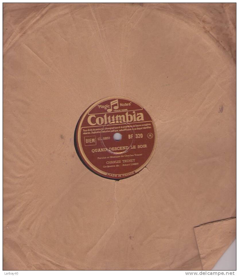 Quand Descend Le Soir - Le Roi Dagobert - Charles Trenet 78 Tours - 78 Rpm - Gramophone Records