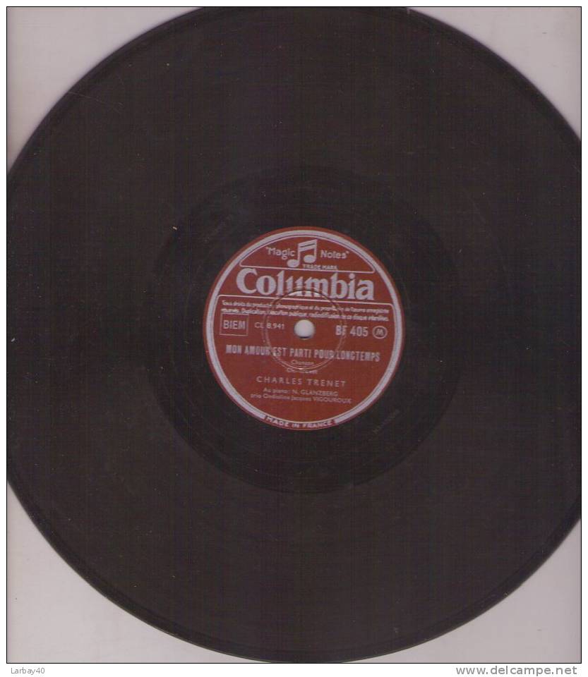 Histoire D Un Monsieur - Mon Amour Est Parti Pour Longtemps - Charles Trenet 78 Tours - 78 Rpm - Gramophone Records