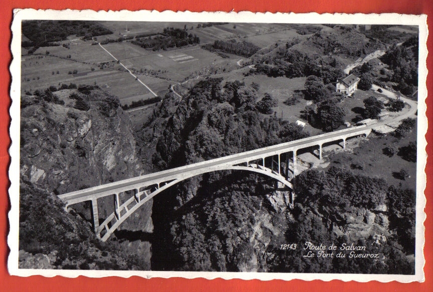 V977 Route De Salvan, Pont Du Gueuroz Et Vallée Du Rhône.Cachet Les Granges 1966.Perrochet 12143 - Granges