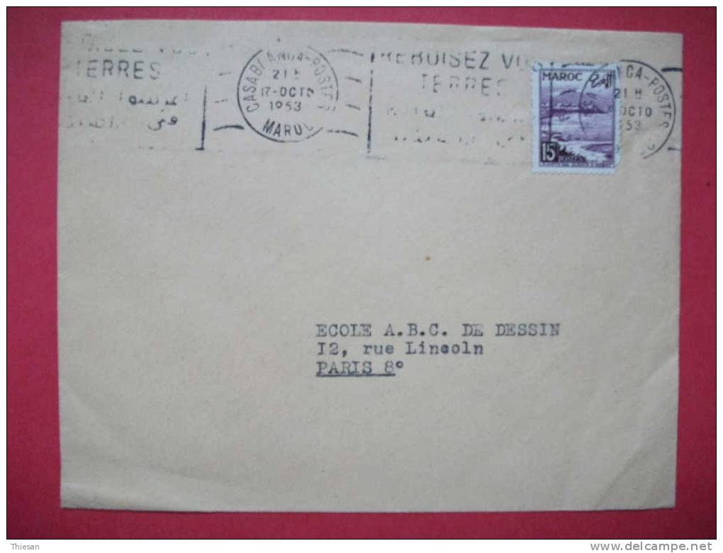Maroc Lettre Casablanca 1953 OMEC Bilingue Reboisez Vos Terres - Brieven En Documenten