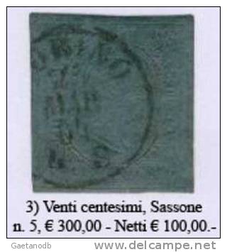 Sardegna-003 - Sassone: N. 5 (o) - Privo Di Difetti Occulti. - Sardaigne