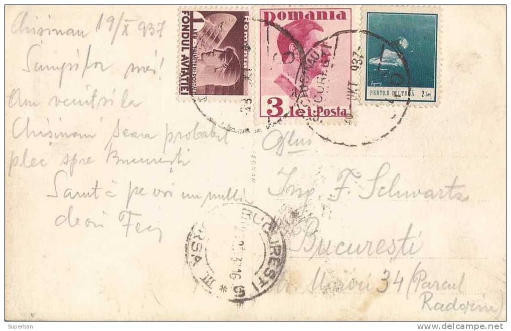 BASARABIA - CHISINAU / KISHINEW : MUZEUL / LE MUSÉE / MUSEUM - CARTE ´VRAIE PHOTO´ VOYAGÉE En 1937 (f-844) - Moldavie
