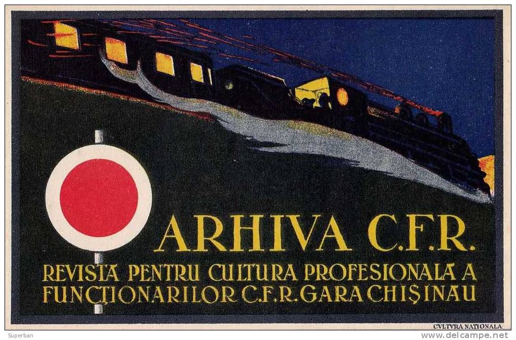 BASARABIA - GARA CHISINAU / KISHINEW : ARHIVA C.F.R. - PUBLICITÉ : CHEMINS De FER - ANNÉE: ENV. 1920 - 1930 (f-845) - Moldova