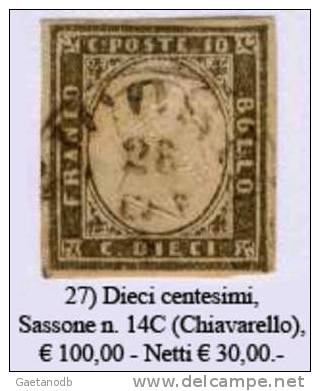 Sardegna-027 - Sassone: N. 14C (o) - Privo Di Difetti Occulti. - Sardaigne