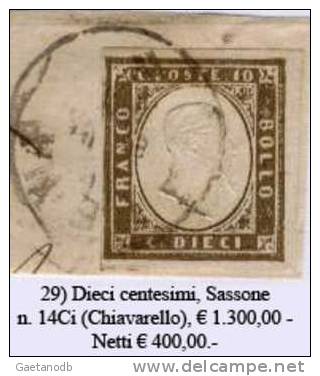 Sardegna-029 - Sassone: N. 14Ci (o) - Privo Di Difetti Occulti. - Sardaigne