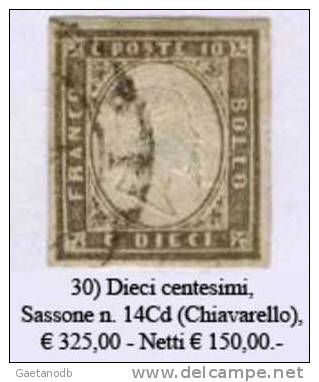 Sardegna-030 - Sassone: N. 14Cd (o) - Privo Di Difetti Occulti. - Sardaigne