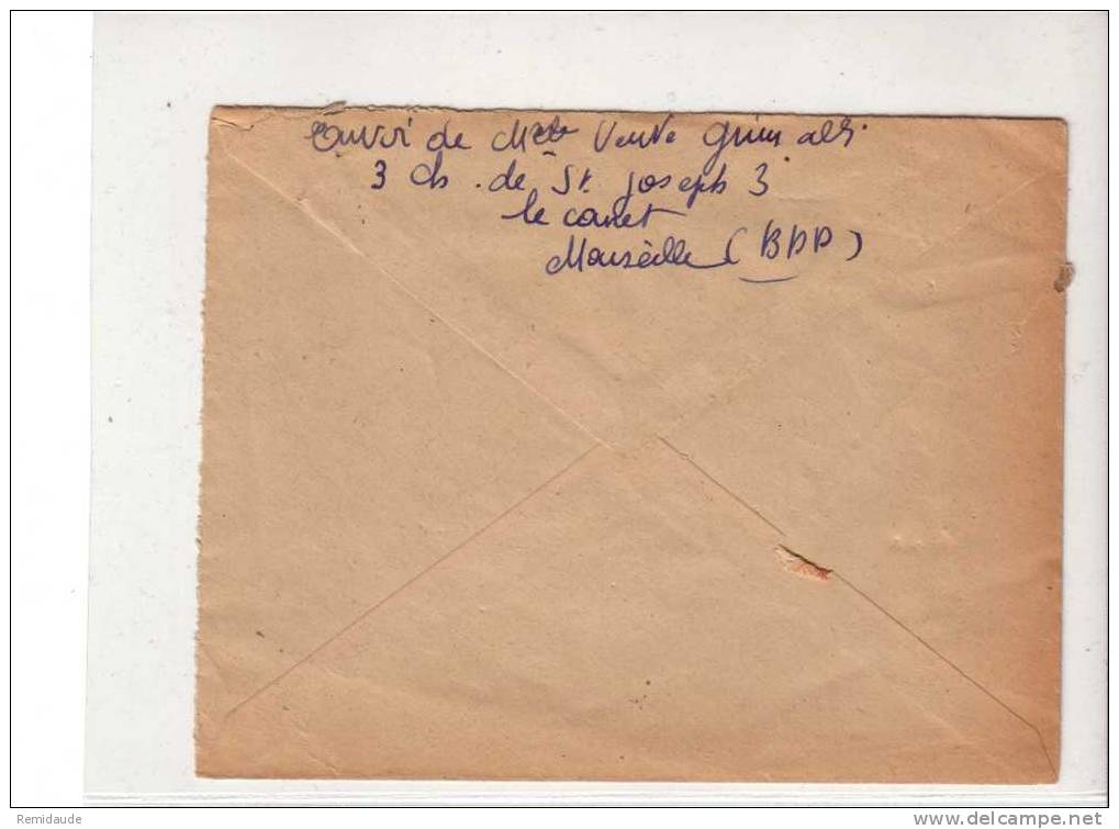 GANDON - Yvert N° 713a X3 Sur LETTRE RECOMMANDEE Avec AR De MARSEILLE (BOUCHES Du RHÔNE) - 1945 - 1945-54 Marianne De Gandon