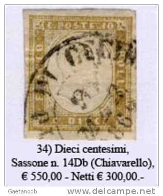 Sardegna-034 - Sassone: N. 14Db (o) - Privo Di Difetti Occulti. - Sardaigne