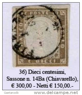 Sardegna-036 - Sassone: N. 14Ba (o) - Privo Di Difetti Occulti. - Sardaigne